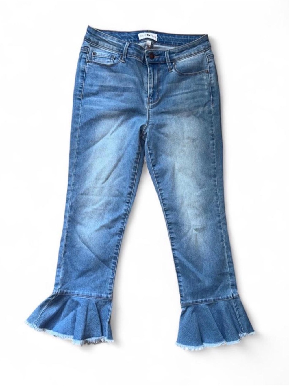 Ruffle Hem Wide Leg Jeans - Juniors Size 5